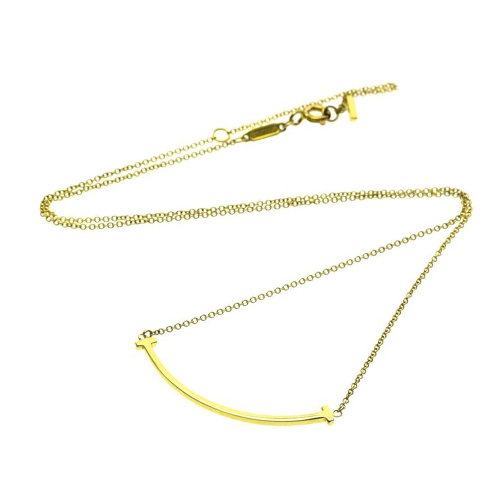 Tiffany & Co. T Smile Pendant 18K Yellow Gold Gold Yellow_Gold Necklace Jewelry